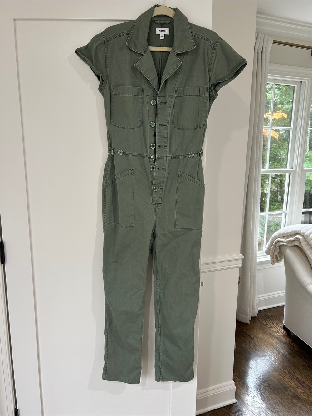 Pistola Military Green Short-Sleeve Utility Jumpsuit